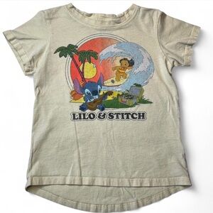 Disney Lilo & Stitch Kids Pale Yellow Graphic Tee
